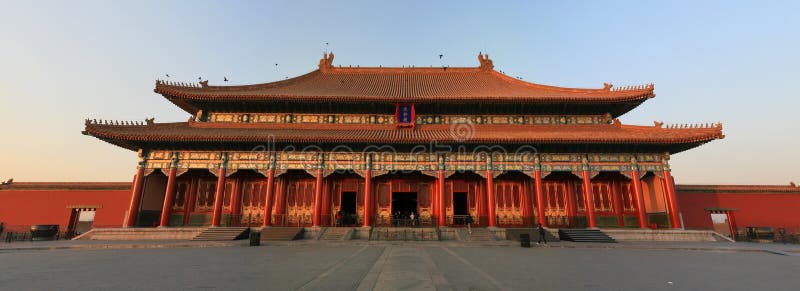 Cidade Proibida ao pôr do sol imagens de stock