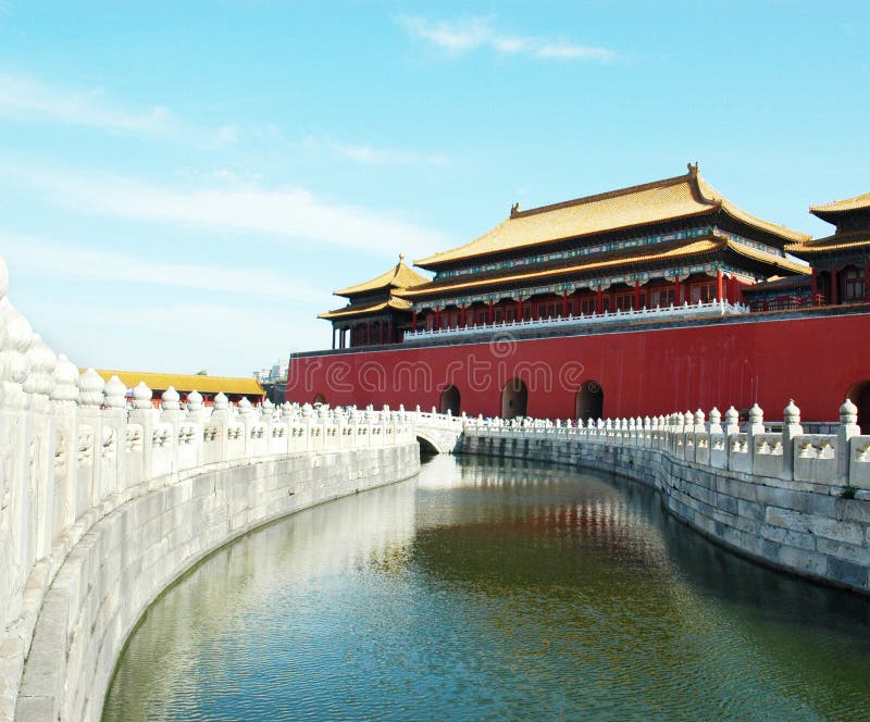Cidade Proibida sob o céu azul foto de stock