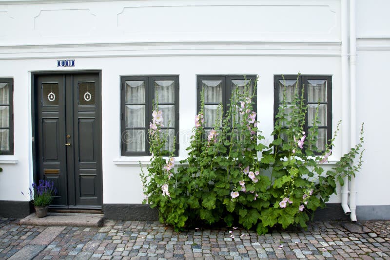 Cidade velha de Odense, Dinamarca fotos de stock Cidade velha de Odense, Dinamarca fotos de stock
