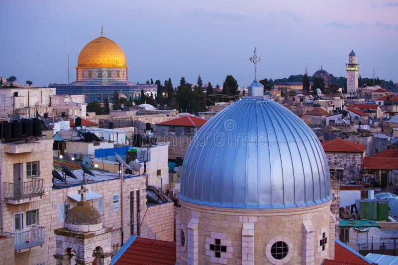 Cidade velha na noite, Israel do Jerusalém imagens de stock Cidade velha na noite, Israel do Jerusalém imagens de stock