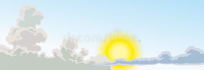 Ciel avec les nuages et le soleil lumineux le soleil et nuages, conception pour vos projets illustration libre de droits Ciel avec les nuages et le soleil lumineux le soleil et nuages, conception pour vos projets illustration libre de droits