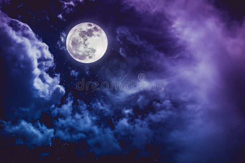 Beautiful vivid cloudscape with many stars. Night sky with bright full moon and cloudy, serenity nature background. Outdoor at nighttime with moonlight. The moon taken with my own camera. Beautiful vivid cloudscape with many stars. Night sky with bright full moon and cloudy, serenity nature background. Outdoor at nighttime with moonlight. The moon taken with my own camera.