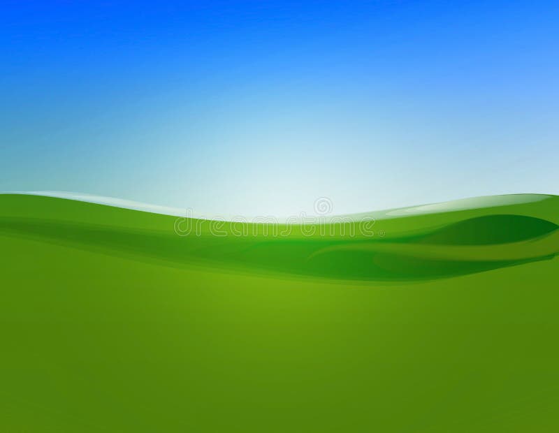 Cielo azul del campo verde stock de ilustración Cielo azul del campo verde stock de ilustración