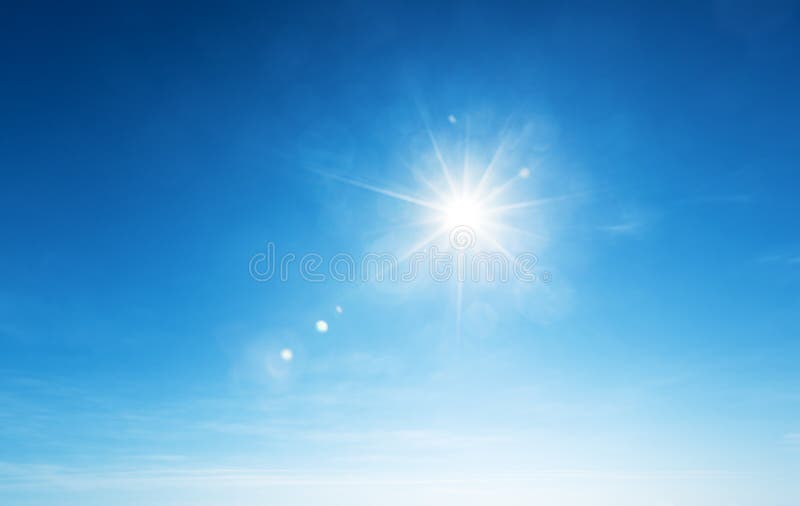 Cielo azul y sol