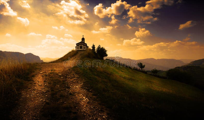 Cielo de la puesta del sol fotos de archivo