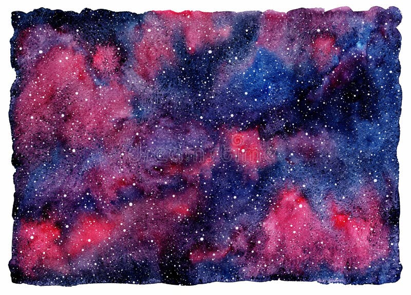 Cielo nocturno con las estrellas, fondo cósmico colorido de la acuarela ilustración del vector Cielo nocturno con las estrellas, fondo cósmico colorido de la acuarela ilustración del vector