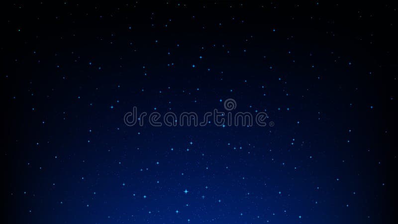 Cielo stellato di notte, fondo blu scuro dello spazio con le stelle