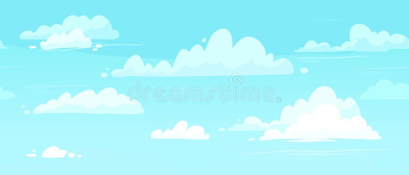 Cielos nublados. Nubes esponjosas en el cielo azul ilustraciones vectoriales sin fisuras stock de ilustración Cielos nublados. Nubes esponjosas en el cielo azul ilustraciones vectoriales sin fisuras stock de ilustración