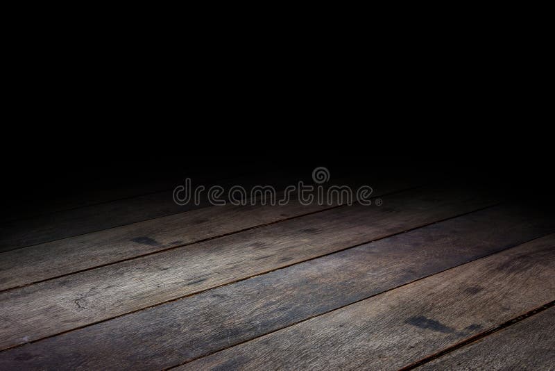 Ciemnej deski drewnianej podłogowej tekstury perspektywiczny tło dla pokazu