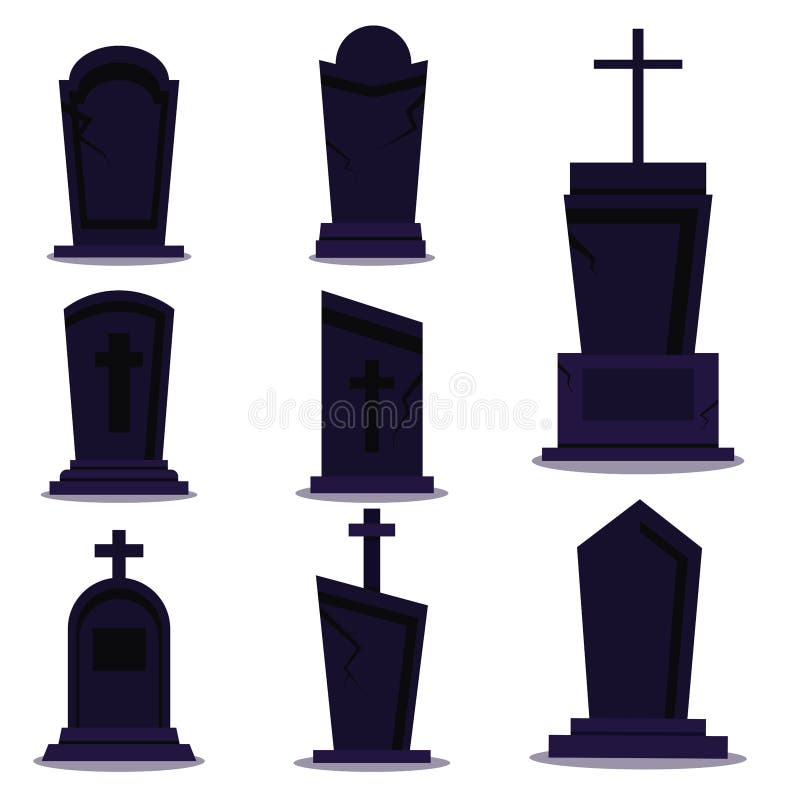 Ciemny nagrobek ustawiający dla szczęśliwego Halloween wakacje na białym tle z cieniem royalty ilustracja Ciemny nagrobek ustawiający dla szczęśliwego Halloween wakacje na białym tle z cieniem royalty ilustracja