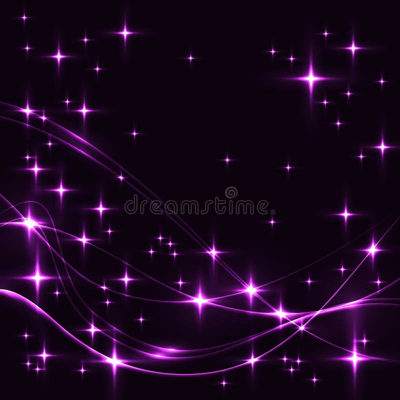 Ciemny tło z purpur fala i gwiazdami