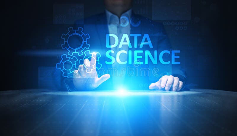 Ciencia de datos y aprendizaje profundo. análisis de inteligencia artificial. concepto de internet y tecnología moderna. imagen de archivo libre de regalías