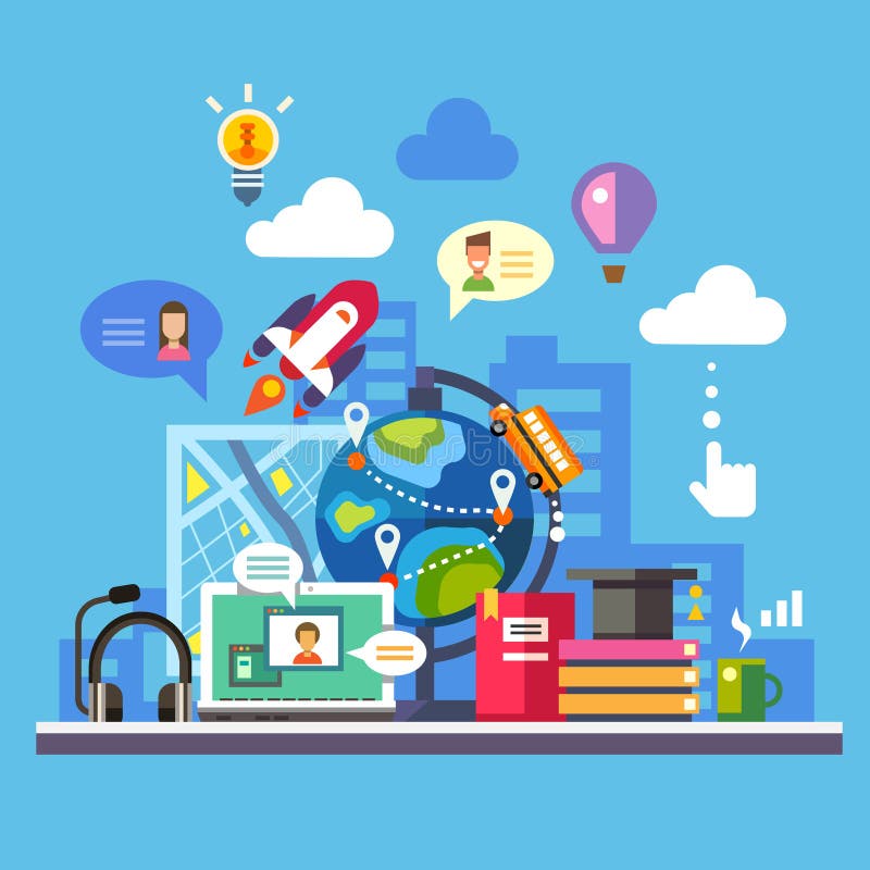 Ciencia y tecnología moderna stock de ilustración