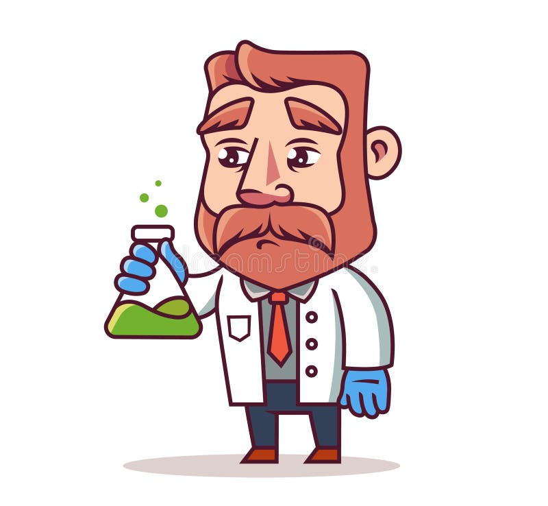 Cientista com uma garrafa ilustração stock Cientista com uma garrafa ilustração stock