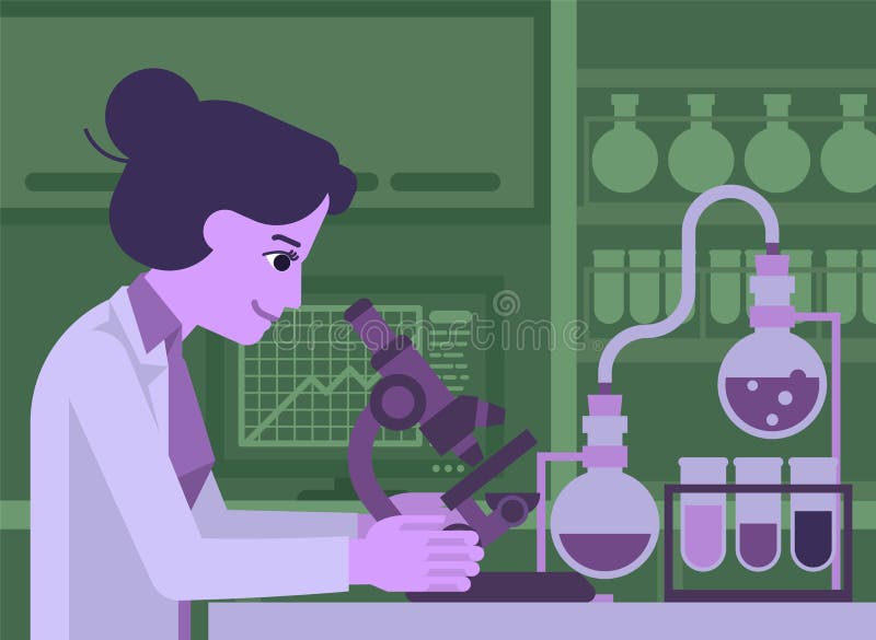 Cientista Working da mulher no laborat?rio ilustração royalty free Cientista Working da mulher no laborat?rio ilustração royalty free