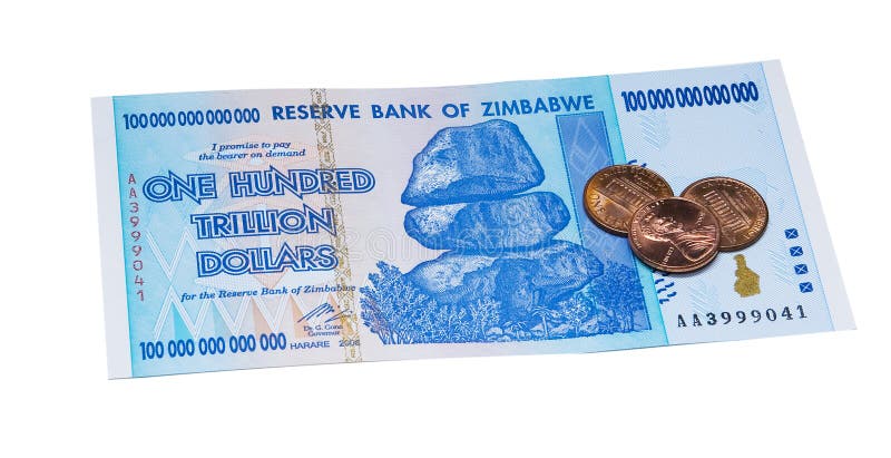 100 000 000 000 000 dollars from Zimbabwe and couple of US cents! Dollar note issued by the government of Zimbabwe in the midst of a historic level of hyperinflation. 100 000 000 000 000 dollars from Zimbabwe and couple of US cents! Dollar note issued by the government of Zimbabwe in the midst of a historic level of hyperinflation.