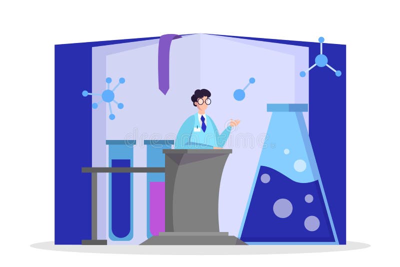Científico que hace la investigación médica Vector del equipo de laboratorio ilustración del vector Científico que hace la investigación médica Vector del equipo de laboratorio ilustración del vector