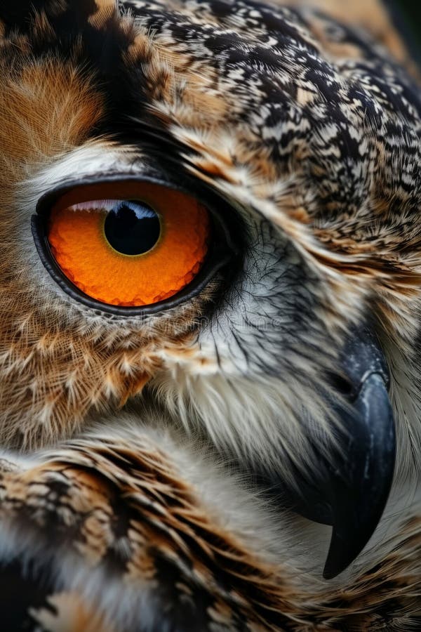 Cierre de búho con ojos anaranjados libre illustration