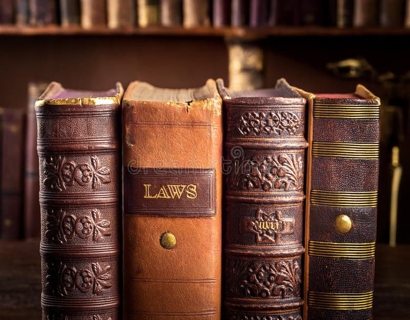 Cierre de libros de leyes antiguas ilustración del vector