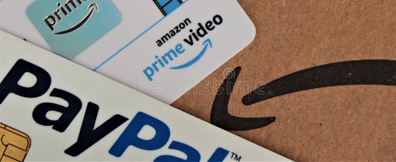 Cierre De Una Tarjeta Paypal Y Una Tarjeta Amazon Prime Video Foto de archivo editorial - Imagen de video, tarjeta: 159429783