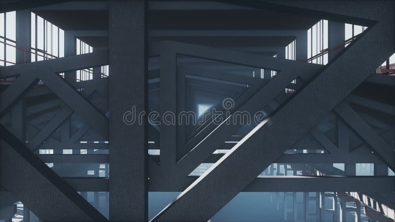 Cierre industrial del fondo de la estructura del marco para arriba libre illustration