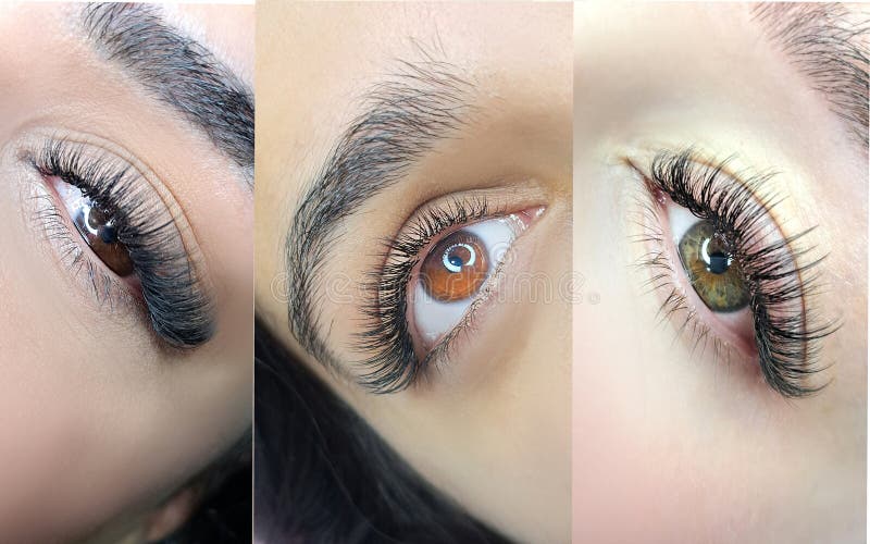 Close up of eye with eyelash extensions ,beauty salon treatment. Close up of eye with eyelash extensions ,beauty salon treatment.