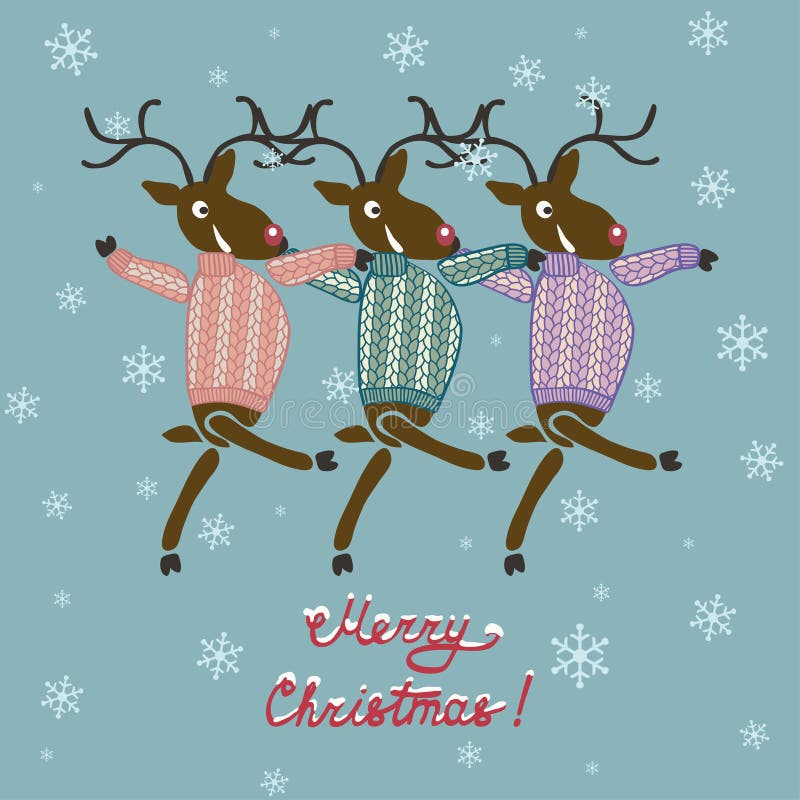 Christmas deer in sweater - vector illustration. eps 8. Christmas deer in sweater - vector illustration. eps 8