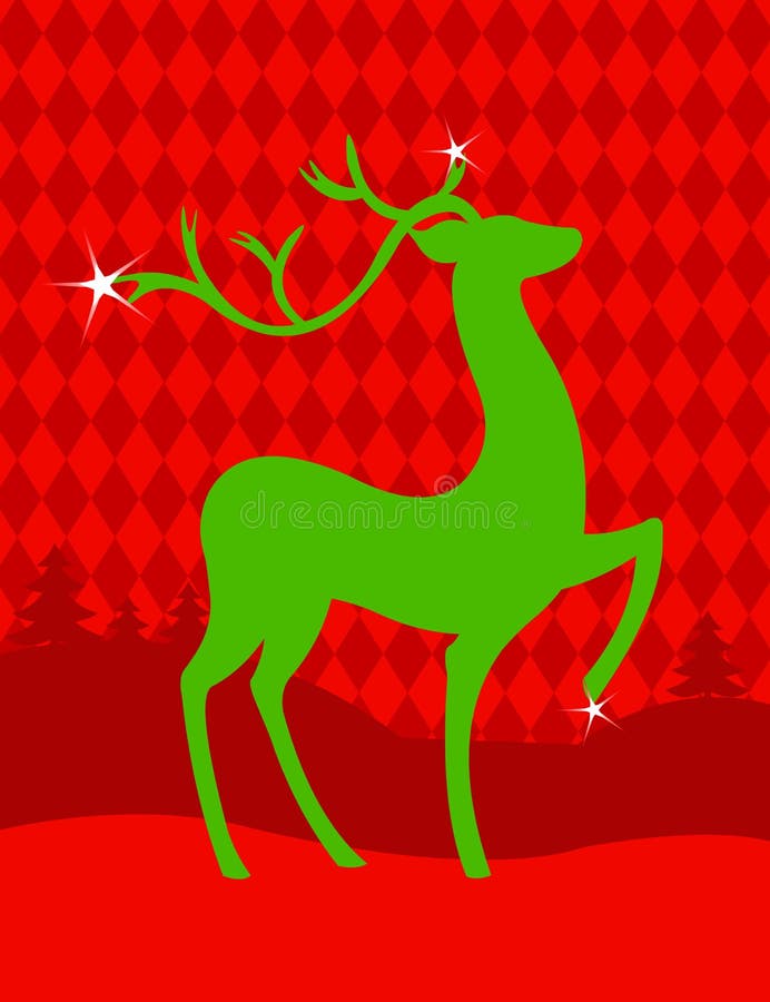 Ciervos verdes de la Navidad libre illustration