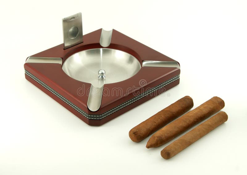 Cigar Ashtray with Cigars and Cutter Stock Image Image of lifestyle, tobacco 13649071