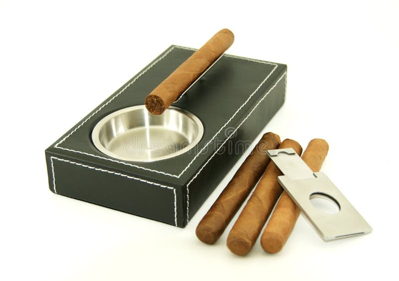Cigar Ashtray with Cigars and Cutter Stock Image Image of cuba, lifestyle 14579757