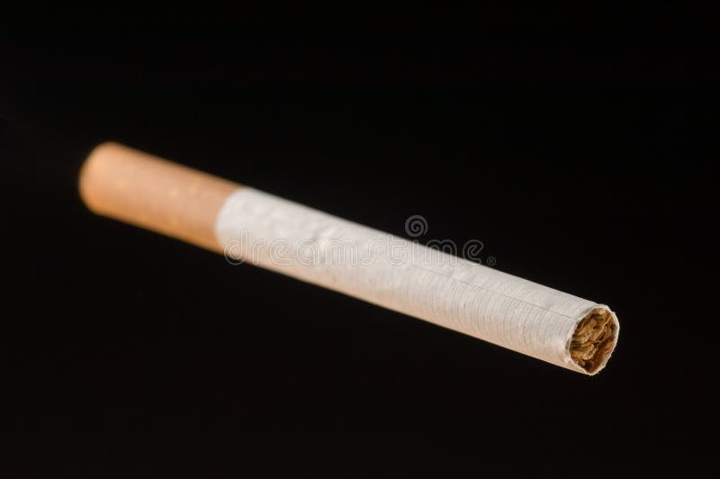 Cigarette On Black Background Stock Photo Image of nicotine, tobacco