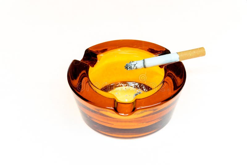 Cigarette in a Glass Ashtray Stock Image Image of smoke, smoker 82585813