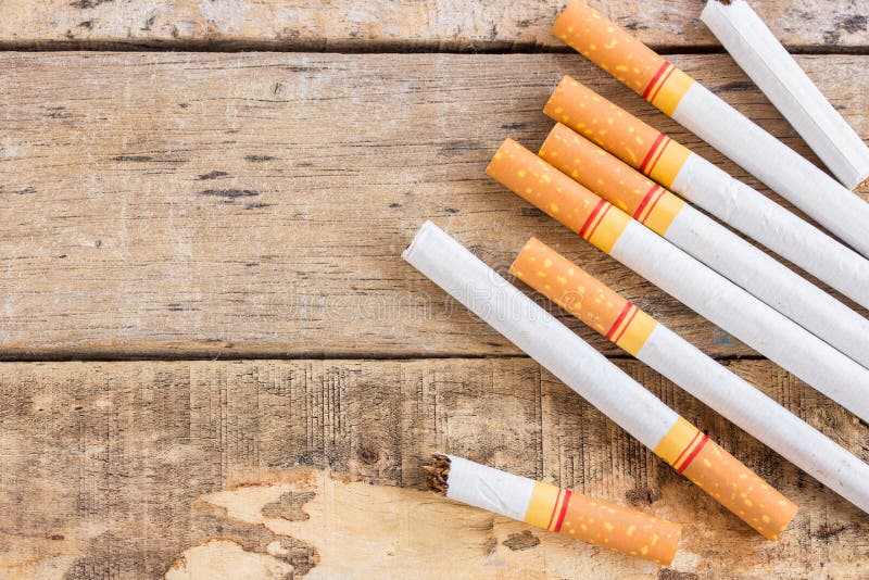 Cigarette Roll on Old Wooden Table Stock Image Image of danger