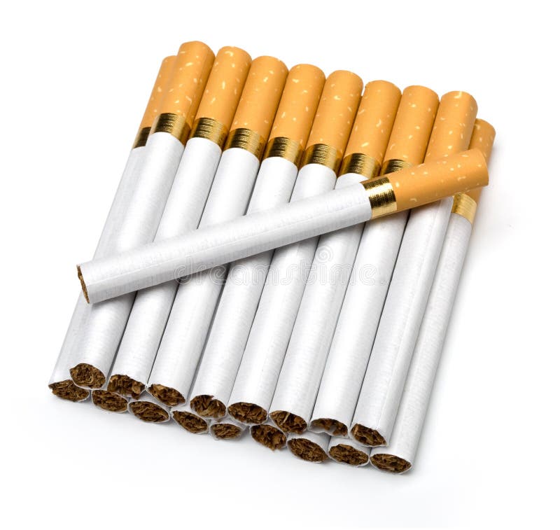Cigarettes de tabac d'isolement sur un blanc