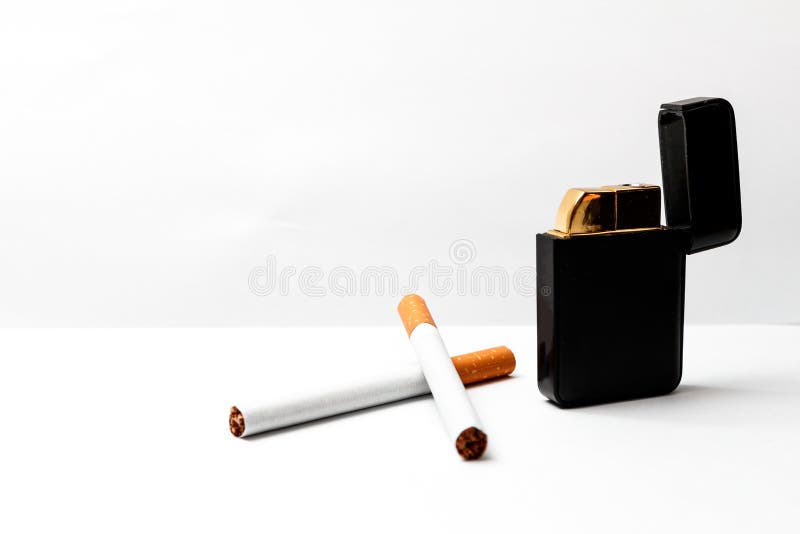 Cigarettes and lighter stock photo. Image of unhealthy 8960808