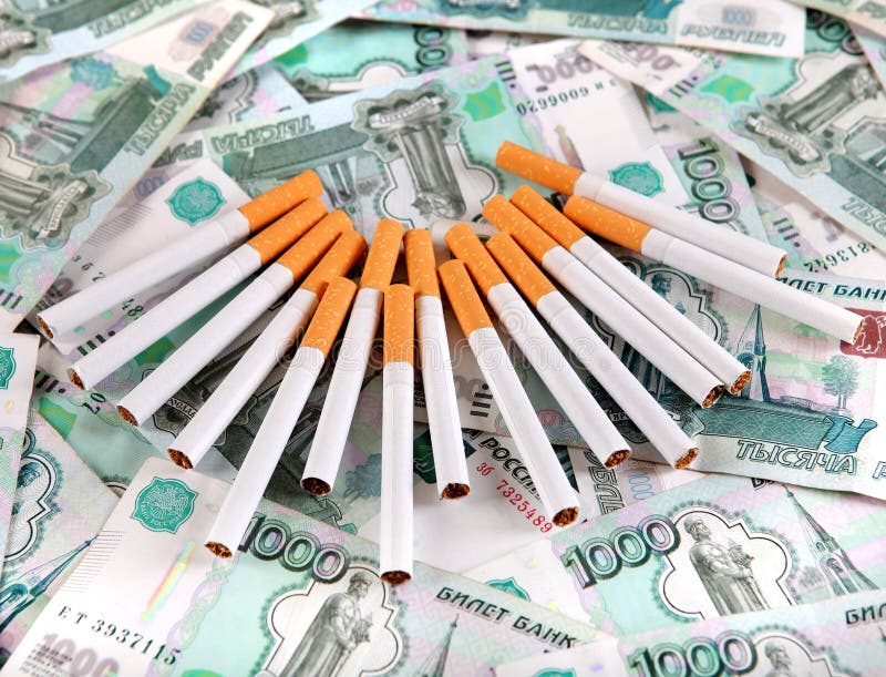 Cigarettes on the Russian Currency