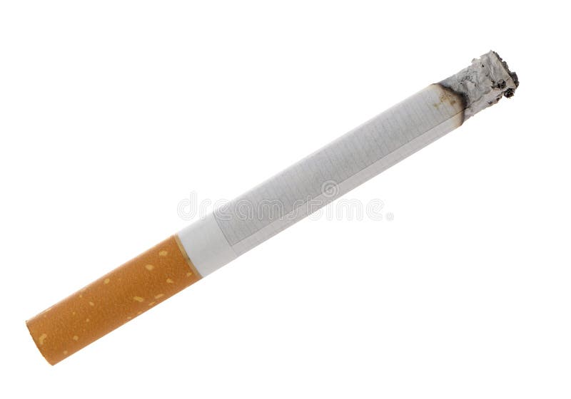 Cigarrillo ardiente con las cenizas