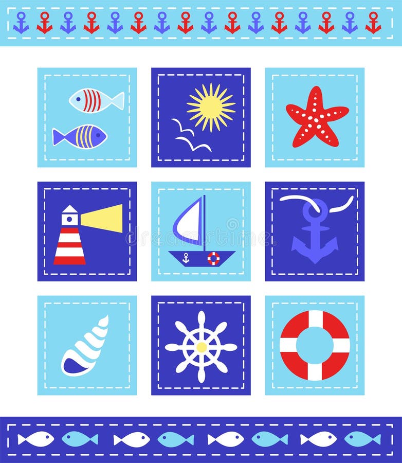 scrapbook elements, maritime theme. scrapbook elements, maritime theme