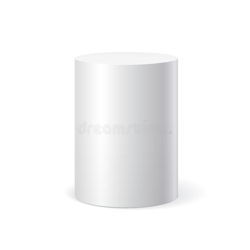 Cilindro branco no fundo branco ilustração stock Cilindro branco no fundo branco ilustração stock