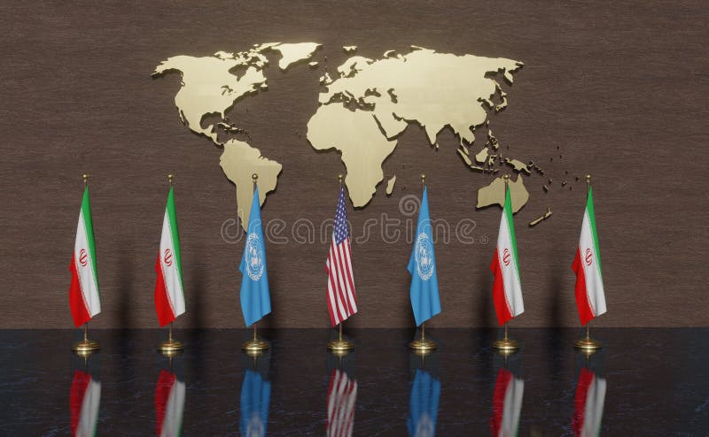 Bandeiras Do Irã E Do Reino Unido Isoladas Em Renderização Em 3D