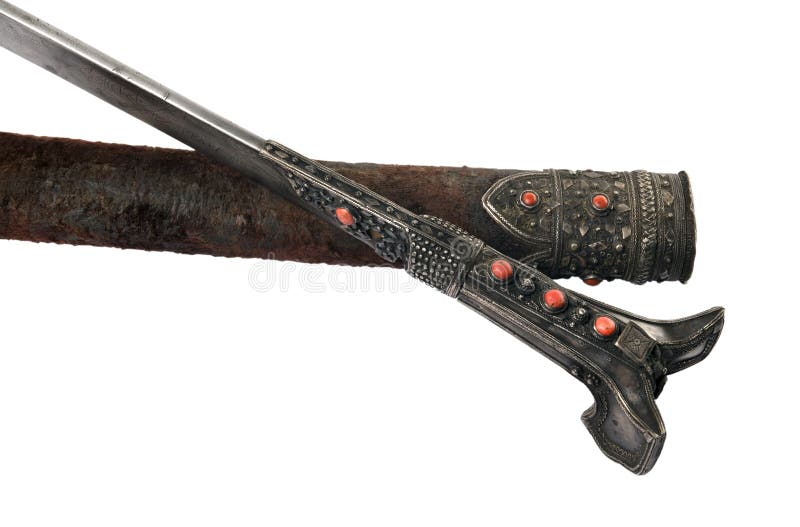 Cimitarra Turca Com Bainha, Com Ornamento E Corais, 1819 Foto de Stock