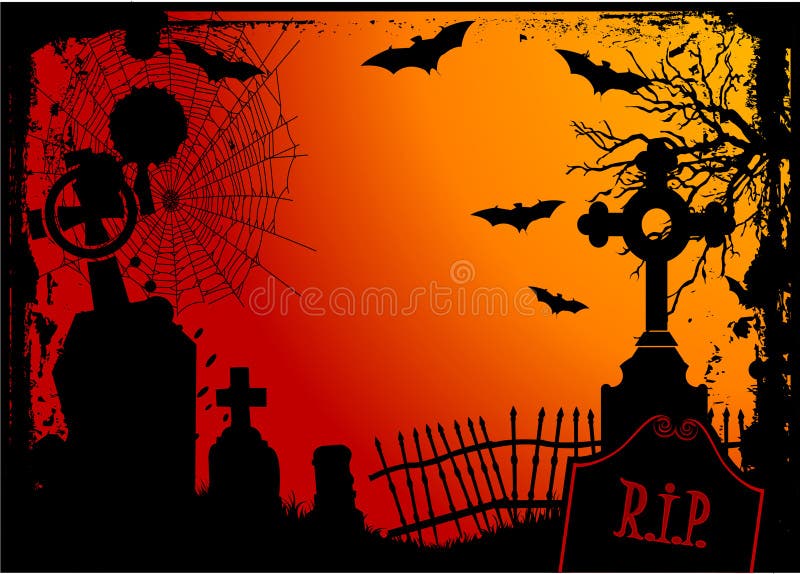 Cimitero di Halloween illustrazione vettoriale Cimitero di Halloween illustrazione vettoriale