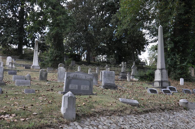 Cimitero di Hollywood a Richmond, la Virginia fotografia stock Cimitero di Hollywood a Richmond, la Virginia fotografia stock