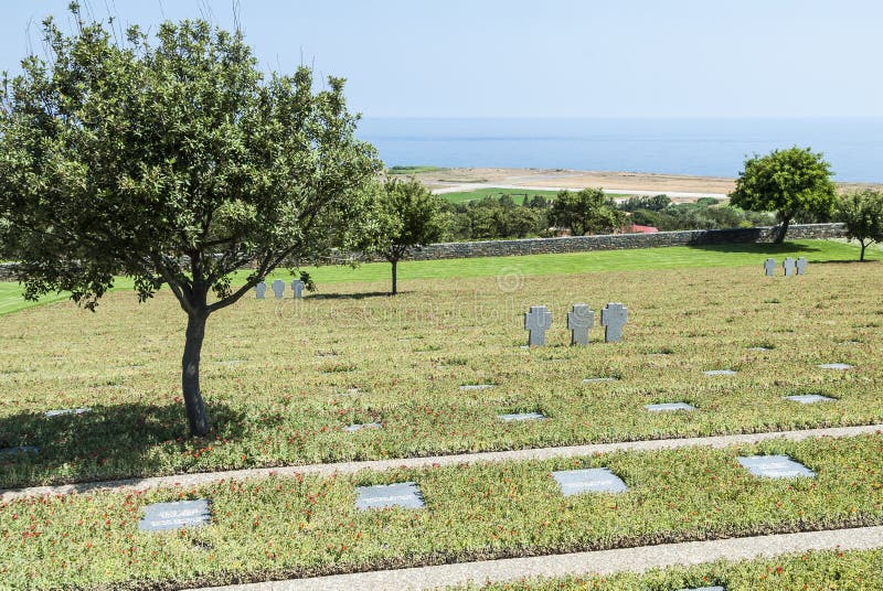 Cimitero tedesco Maleme di guerra immagini stock Cimitero tedesco Maleme di guerra immagini stock