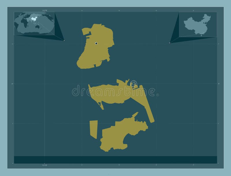 Siluetta nera del paese cina. carta geografica. illustrazione vettoriale