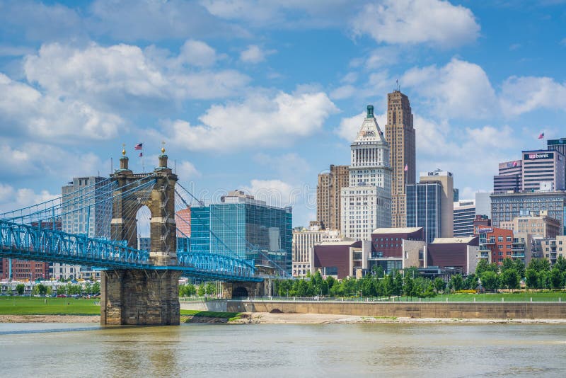 The Cincinnati Skyline and Ohio River, Seen from Newport, Kentucky