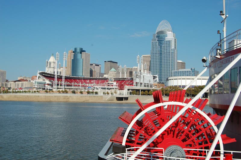 Cincinnati Skyline with Riverboat