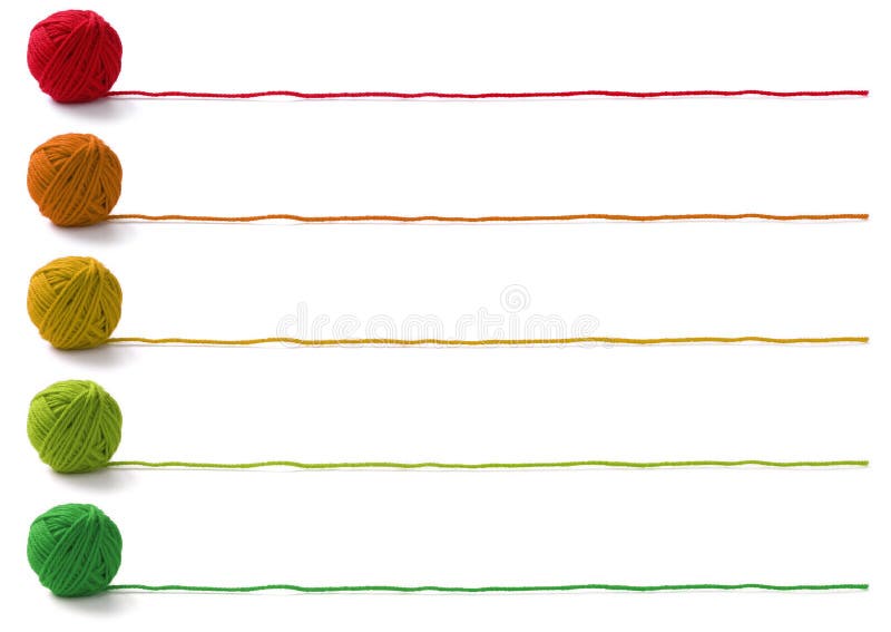 Cinco cores de esferas do fio imagens de stock Cinco cores de esferas do fio imagens de stock