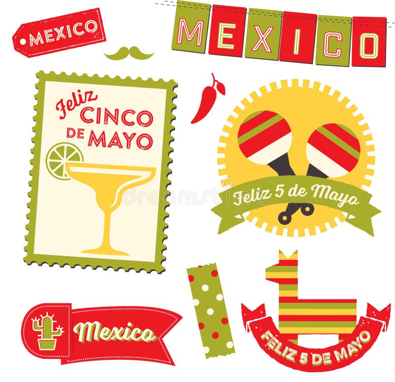 Cinco de Mayo Clipart royalty ilustracja Cinco de Mayo Clipart royalty ilustracja
