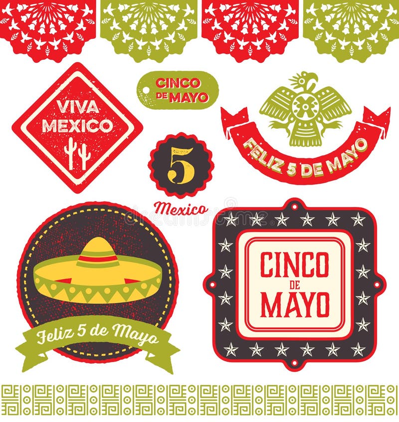 Cinco de Mayo Clipart. Badges, emblems, decorative elements and icons in celebration of the Mexican holiday 5 De Mayo Cinco de Mayo Clipart. Badges, emblems, decorative elements and icons in celebration of the Mexican holiday 5 De Mayo